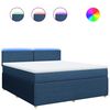 vidaXL Boxspring met matras stof blauw 180x200 cm
