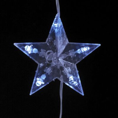 vidaXL Lichtsnoergordijn sterren met 200 LED's en 8 functies blauw