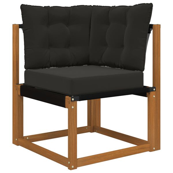 vidaXL Buiten bankkussen 3 pcs Zwart Polyester