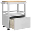 vidaXL Keuken Trolley FLORO Wit 72,5 x 45 x 80 cm Massief Vurenhout