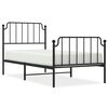 vidaXL Bedframe met hoofd- en voeteneinde&nbsp;metaal zwart 90x200 cm