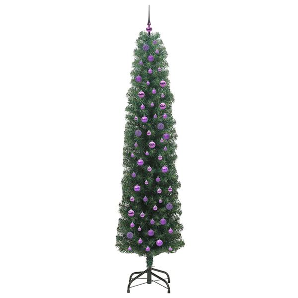vidaXL Kunstkerstboom Groen 240 cm PVC en Staal en Kunststof