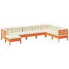 vidaXL 8-delige Loungeset met kussens massief grenenhout wasbruin