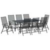 vidaXL Tuin eettafelset 9 st Antraciet Poedercoating staal