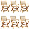 vidaXL Tuinstoelen 6 st inklapbaar massief acaciahout beige