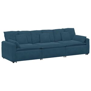 vidaXL Modulaire bank met kussens blauw