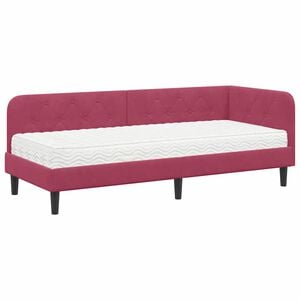 vidaXL Hoekbedframe Wijnrood 80 x 200 cm Fluweel