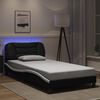 vidaXL Bedframe met LED zonder matras "Hvar" zwart en wit 100x200 cm