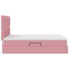 vidaXL Opbergbed met LED met matras met LED Roze 140 x 190 cm Fluweel