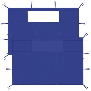 vidaXL Prieelzijwanden met ramen 2 st blauw
