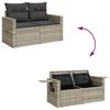 vidaXL 11-delige Loungeset met kussens poly rattan lichtgrijs
