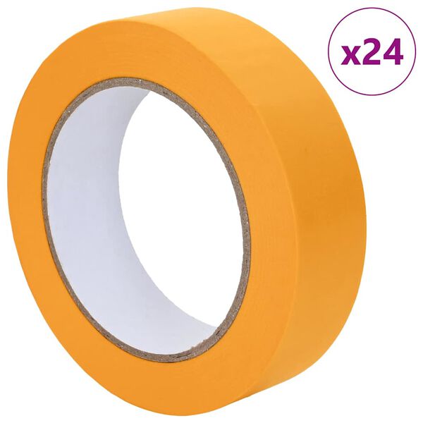 vidaXL Verf Maskertapes 24 pcs Geel 25mm x 50m Papier