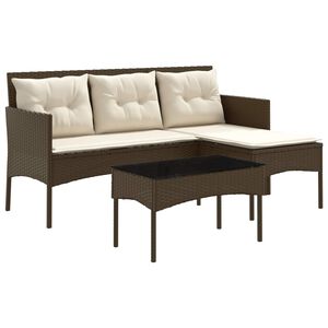 vidaXL Tuinbankenset met kussen 2 pcs poly rattan