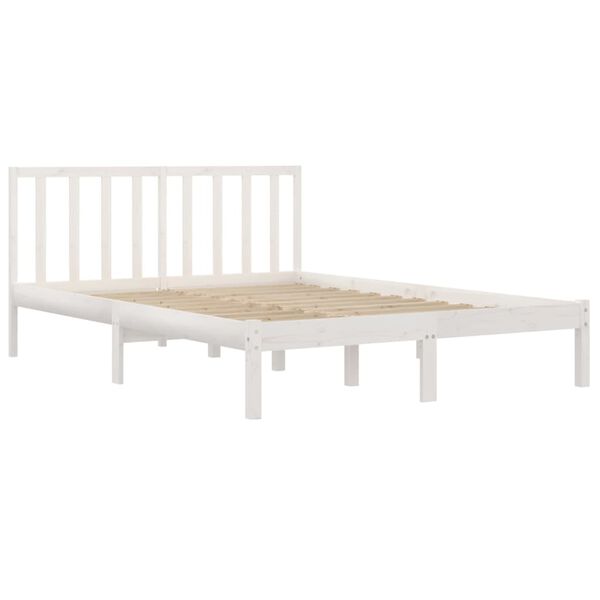 vidaXL Bedframe massief grenenhout wit 120x190 cm