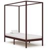 vidaXL Hemelbedframe massief grenenhout donkerbruin 100x200 cm