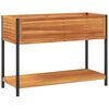 vidaXL Plantenbak met schap 110x45x80 cm massief acaciahout en staal