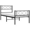 vidaXL Bedframe met hoofd- en voeteneinde metaal zwart 107x203 cm