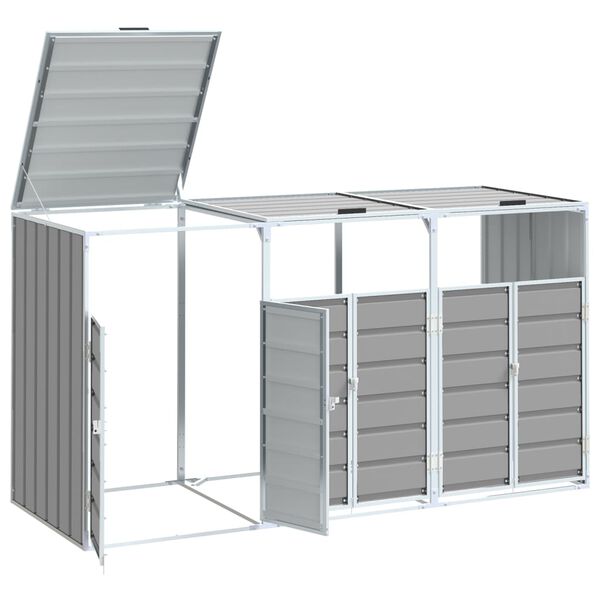 vidaXL Containerberging voor 3 containers 216x81x115 cm staal grijs
