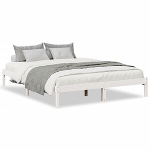 vidaXL Bedframe extra lang zonder matras grenenhout wit 140x210 cm