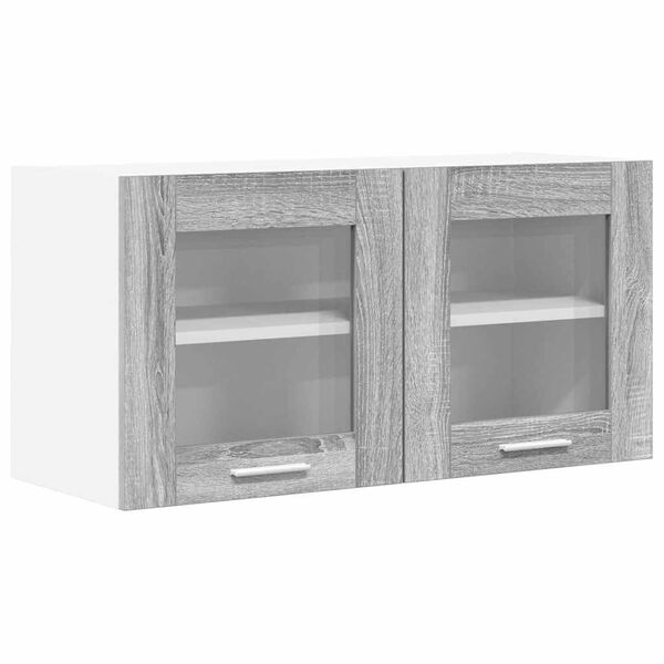 vidaXL Hangkast Grijs Sonoma en Wit 80 x 31 x 40 cm Bewerkt hout