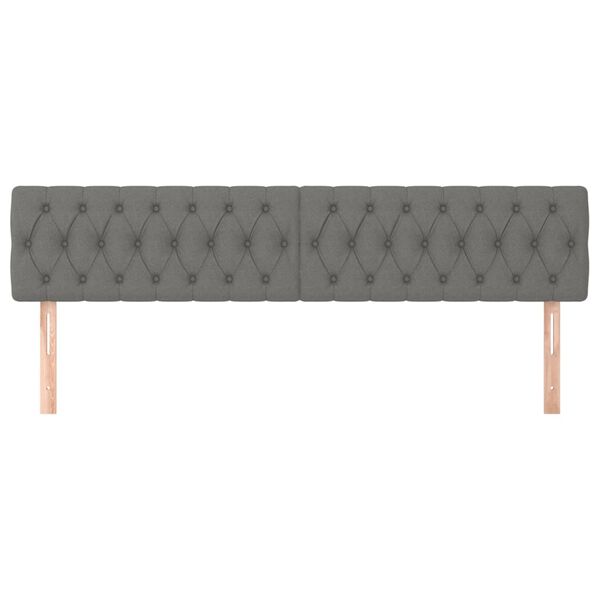 vidaXL Hoofdborden 2 st 90x7x78/88 cm stof donkergrijs