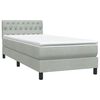 vidaXL Boxspring met matras fluweel lichtgrijs 100x220 cm