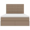 vidaXL Opslag bed met matras Cappuccino 140 x 200 cm Nep Leer