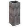 vidaXL Plantenbak verhoogd 28x28x80 cm poly rattan grijs