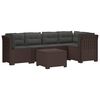 vidaXL 5-Zits Tuin Sofa met Kussens Rattan Look PP Bruin