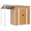 vidaXL Tuinschuur met verlengd dak 277x107x181 cm staal lichtbruin