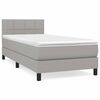 vidaXL Boxspring met matras stof lichtgrijs 90x200 cm