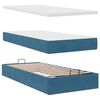 vidaXL Bed poef met matras en LED's 80x200 cm fluweel donkerblauw