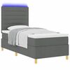 vidaXL LED Box Spring Bed met matras Donkergrijs 100 x 200 cm Stof
