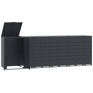 vidaXL Containerberging 5 containers 345x79x117 cm staal antraciet