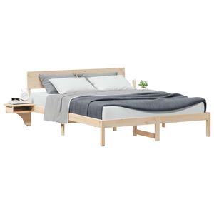 vidaXL Bedframe met hoofdeinde Bruin 160 x 200 cm Massief grenenhout