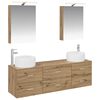 vidaXL Badkamermeubelset 5 pcs Artisanaal eiken Bewerkt hout en glas