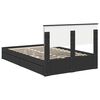 vidaXL Opslag bed met hoofdeinde Zwart 135 x 190 cm Bewerkt hout