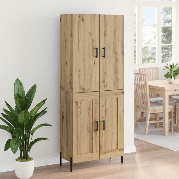 vidaXL Highboard Artisan Eiken 69,5 x 34 x 180 cm Bewerkt hout
