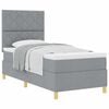 vidaXL Boxspringbed met hoofdeinde Lichtgrijs 90 x 200 cm Stof