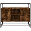 vidaXL Dressoir met glazen blad 98x35x81 cm hout gerookt eikenkleurig