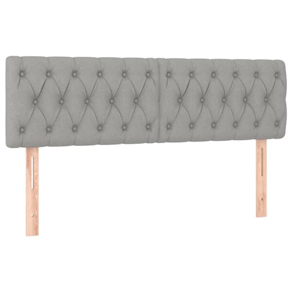 vidaXL Hoofdborden 2 st 72x7x78/88 cm stof lichtgrijs