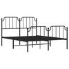 vidaXL Bedframe met hoofd- en voeteneinde metaal zwart 150x200 cm