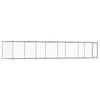 vidaXL Hondenhok met deur 8x2x1,5 m gegalvaniseerd staal grijs