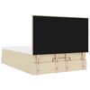 vidaXL Ottoman bed met matras en LED's 140x190cm stof cr&egrave;mekleurig