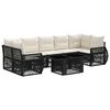 vidaXL Tuinbankenset 8 st Zwart en Cream Wit poly rattan