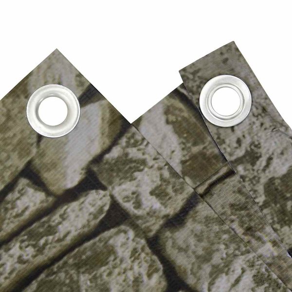 vidaXL Balkonscherm steenpatroon 700x90 cm PVC