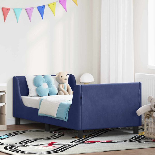 vidaXL Bedframe voor kinderen met hoofdbord Politieblauw 80 x 160 cm