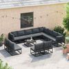 vidaXL Tuin Sofa Set met kussen 13 pcs Zwart Aluminium