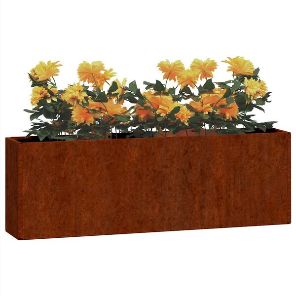 vidaXL Plantenbakken wandmontage 2 st 53x10x17 cm cortenstaal roestig