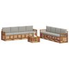 vidaXL Sofa-Sets 9 pcs Natuurlijk en Lichtgrijs Massief Acaciahout